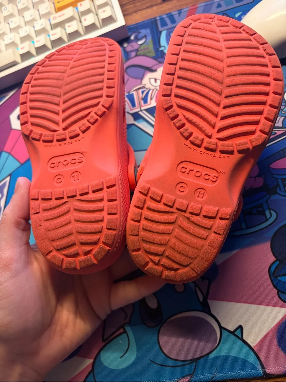 CROCS Kids Clogs in Bright Coral with Pokémon Charms